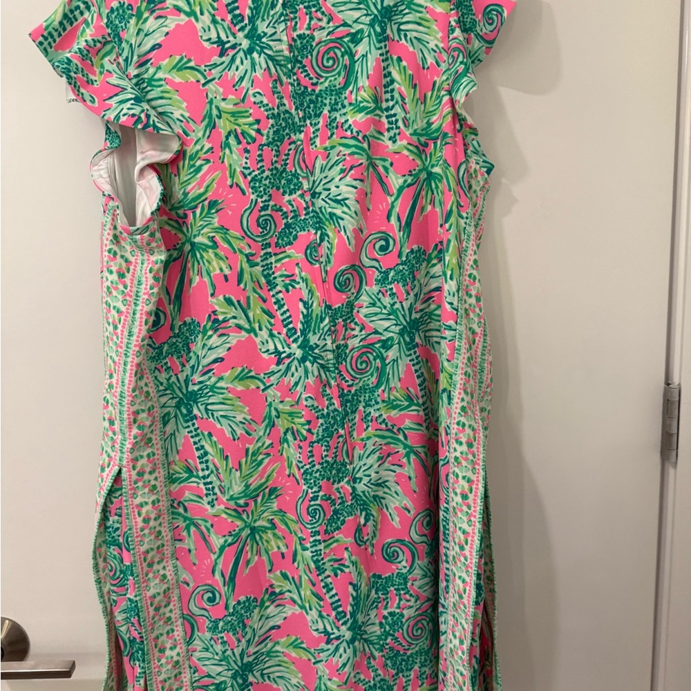 Lilly Pulitzer Pink and Green Tropical Dress NWOT. From smoke free home .